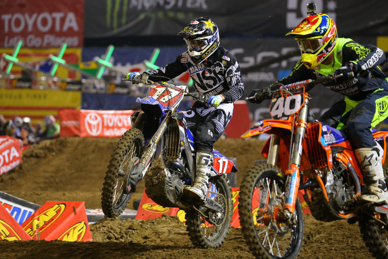 Cooper Webb came from behind to nab the first 250 heat race win from Shane McElrath.