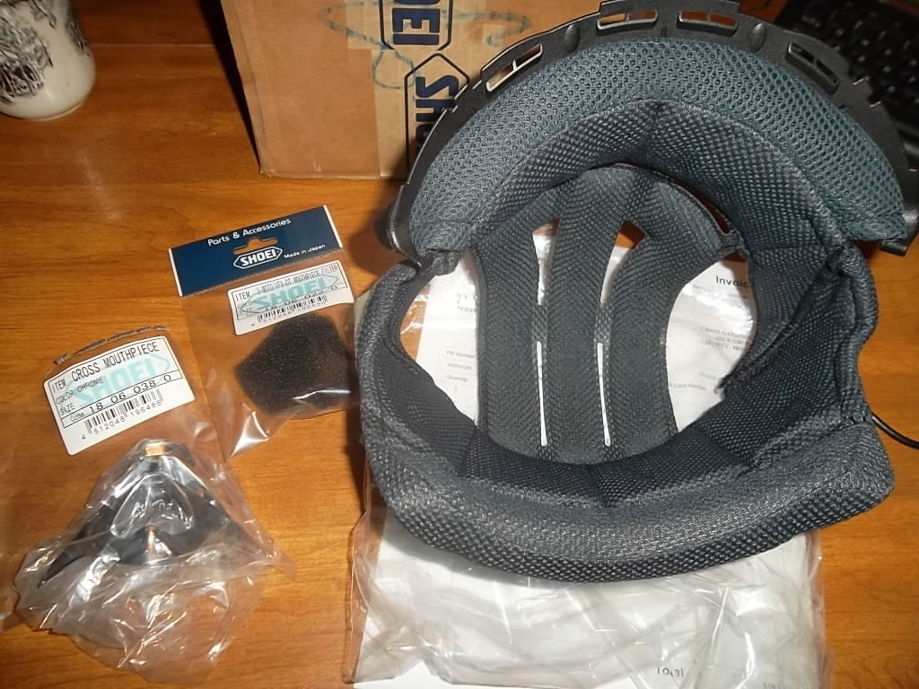 New Shoei XL helmet liner, Chrome mouth vent and Filter 60 For Sale
