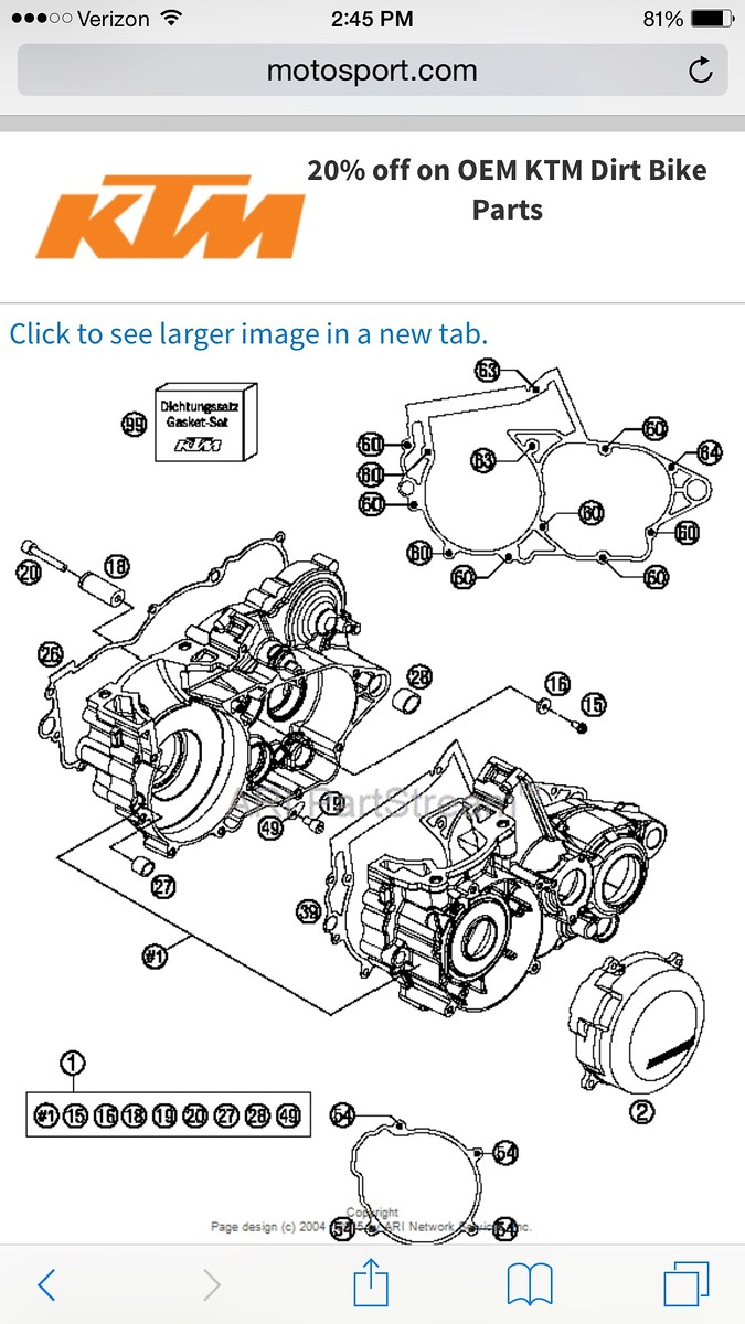 Ktm 250sx inner clutch case leaking Tech Help/Race Shop Motocross