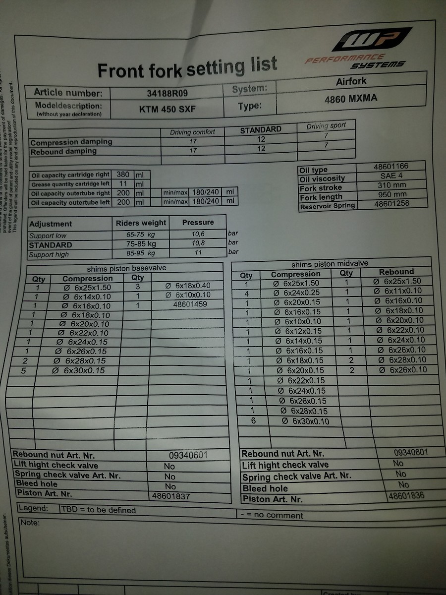 Looking for AER Fork Mid Valve Stack Info Tech Help/Race Shop