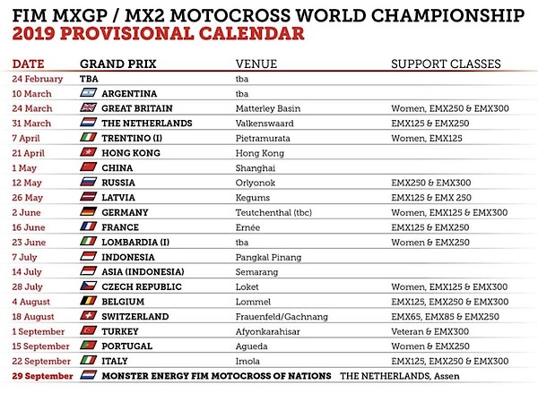 grand prix 2019 calendar