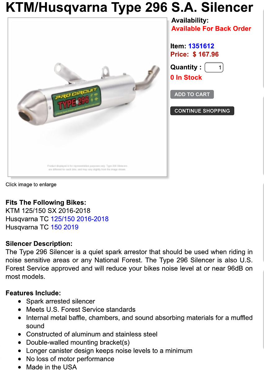 best spark arrestor ktm 300