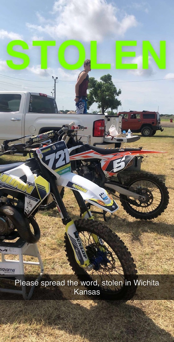 2 Bikes stolen in Wichita Kansas last night! - Moto-Related - Motocross