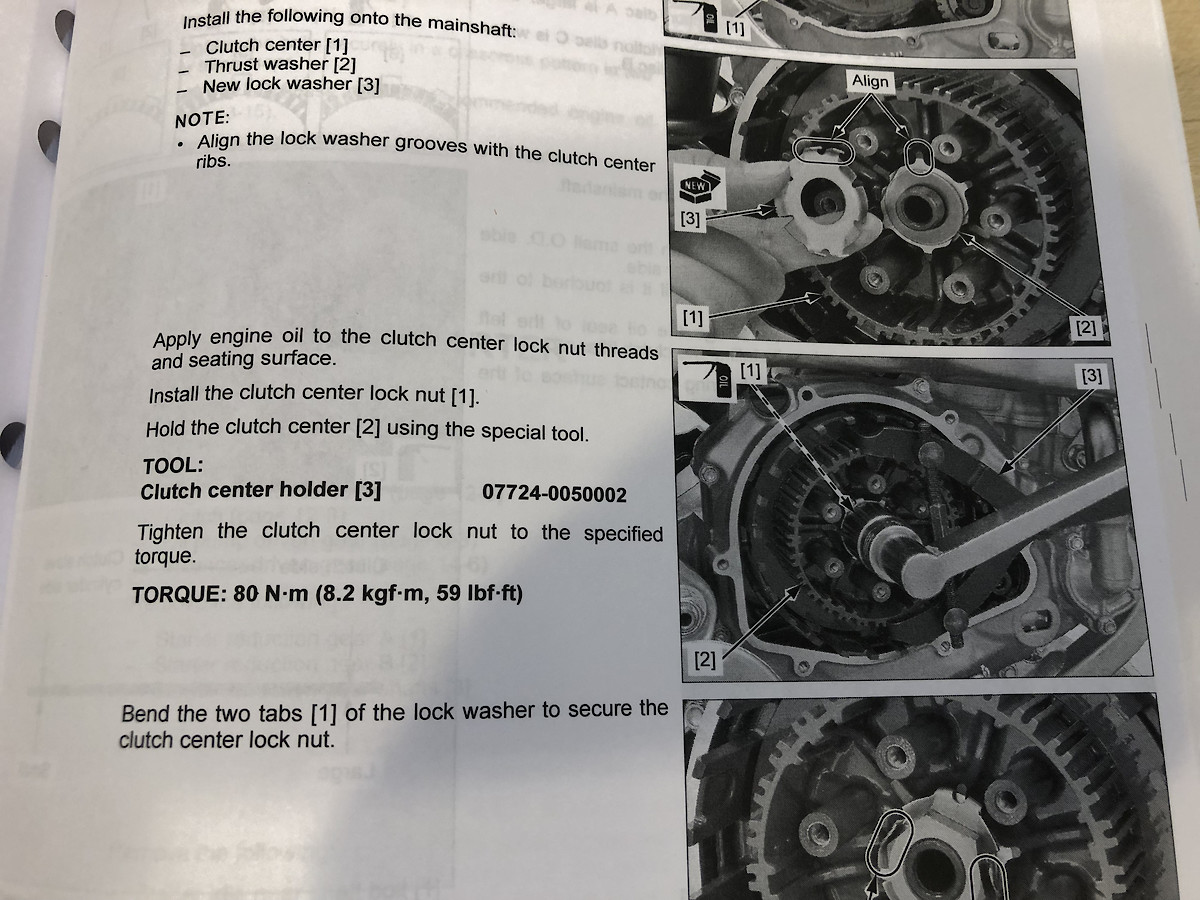 2022 Honda CRF 450R Inner Hub Clutch Basket Torque Spec? Tech Help