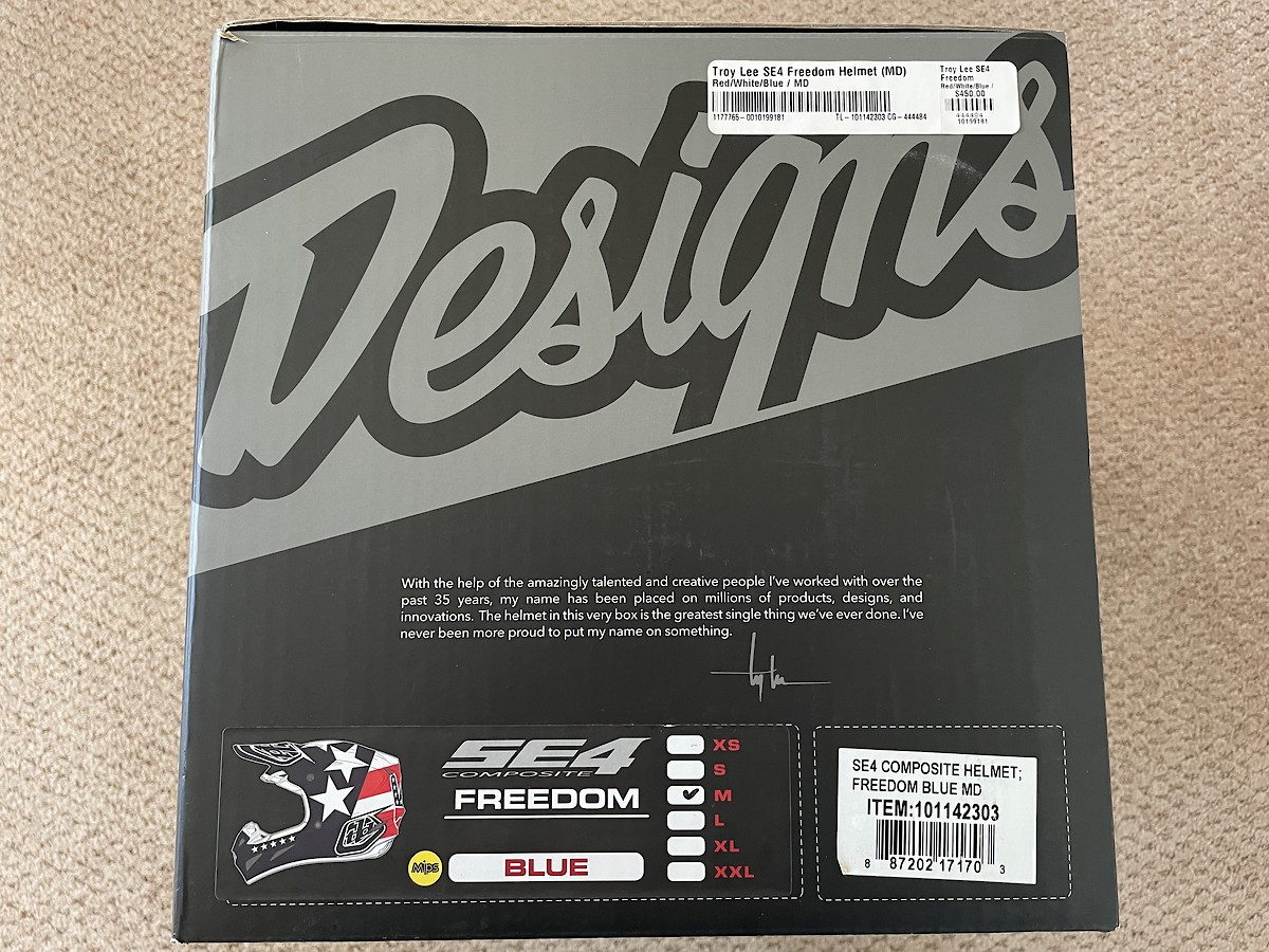 FS Troy Lee Designs SE4 Composite Freedom Helmet, Size Medium For