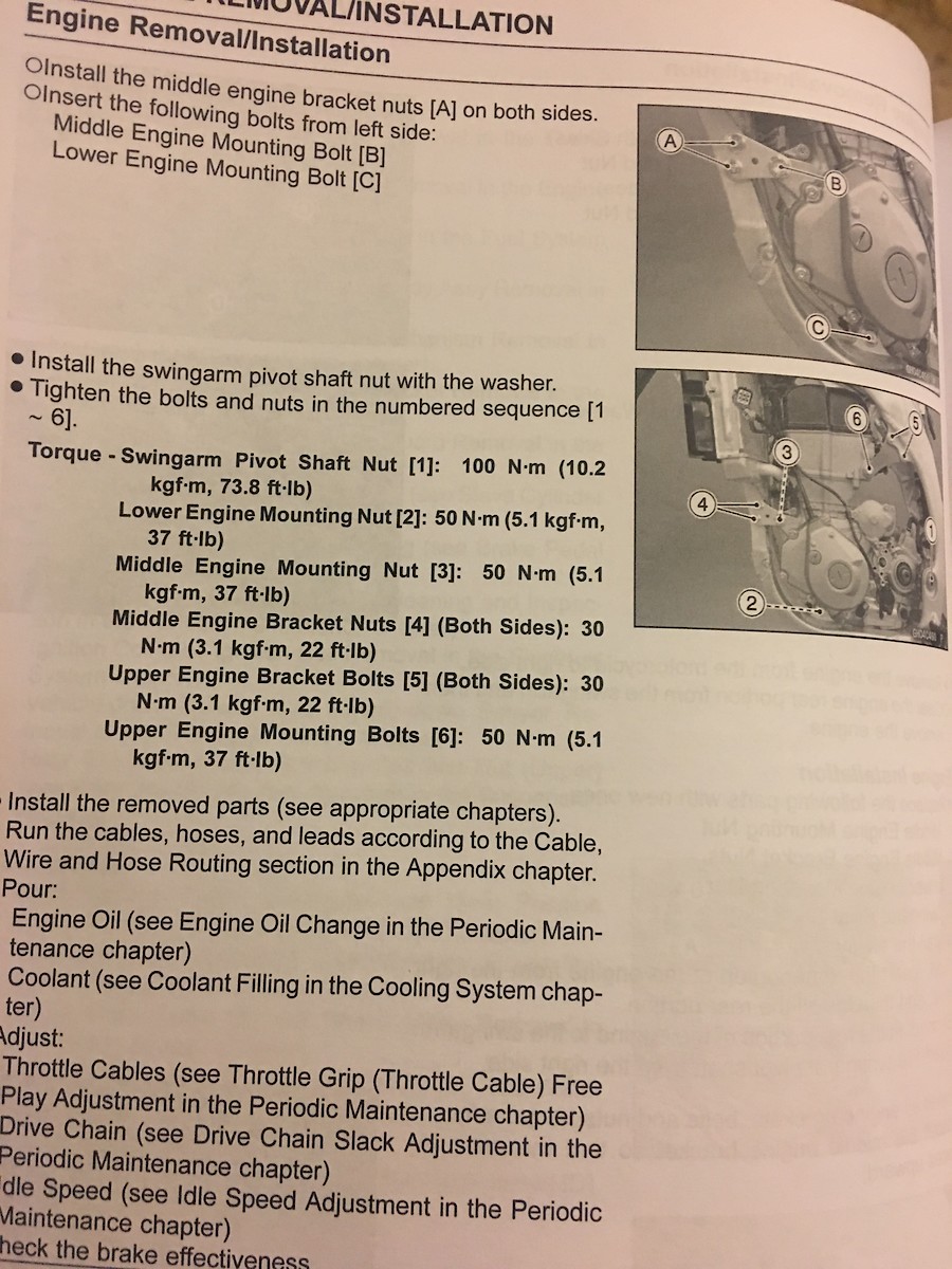 2019 kx450 engine mount torques Tech Help/Race Shop Motocross
