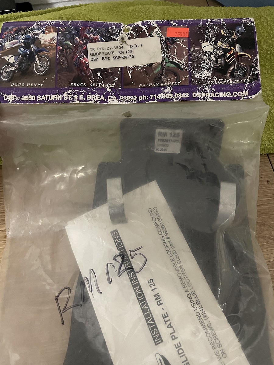 NOS DSP carbon fiber RM125 9600 frame guards & skid plate For Sale