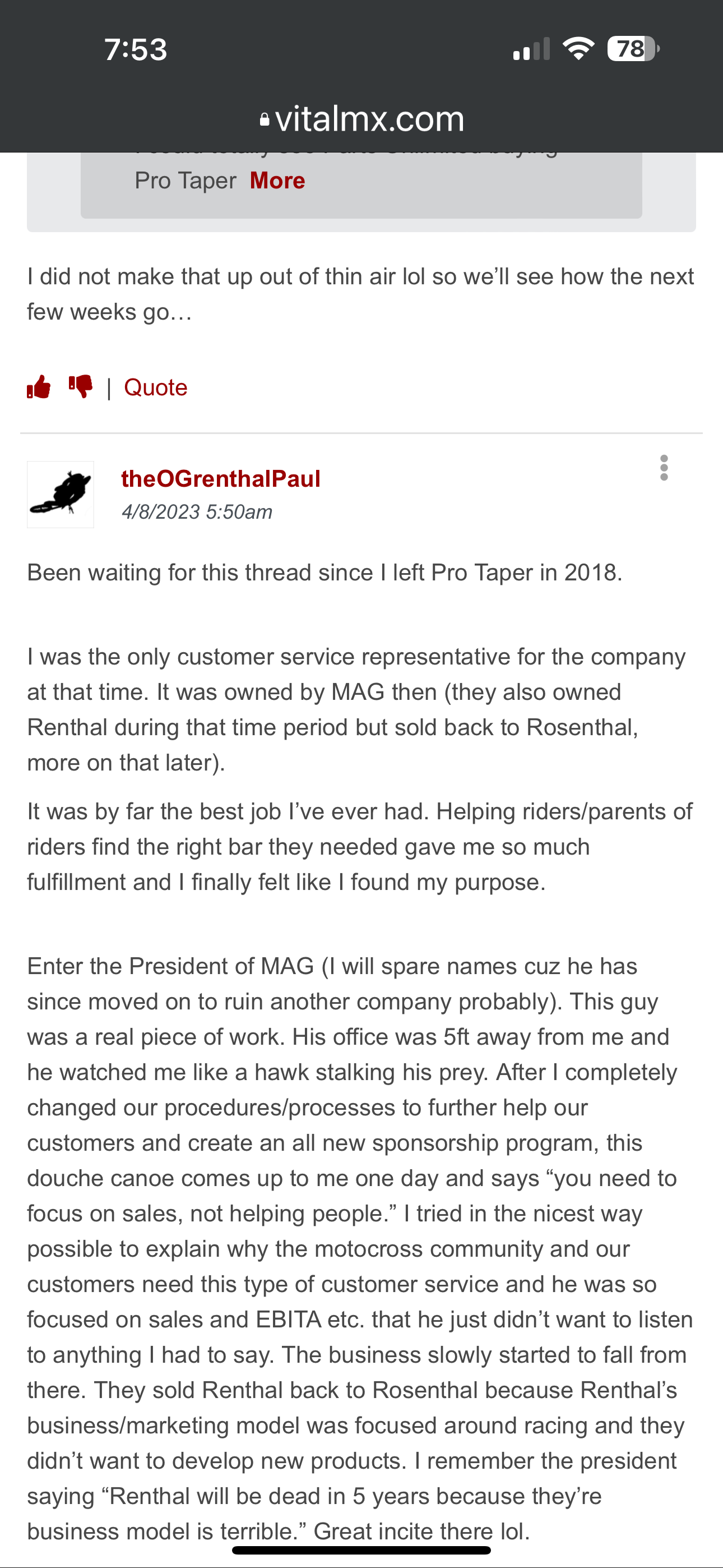 Protaper Evo vs. Renthal Fatbar MotoRelated Motocross Forums