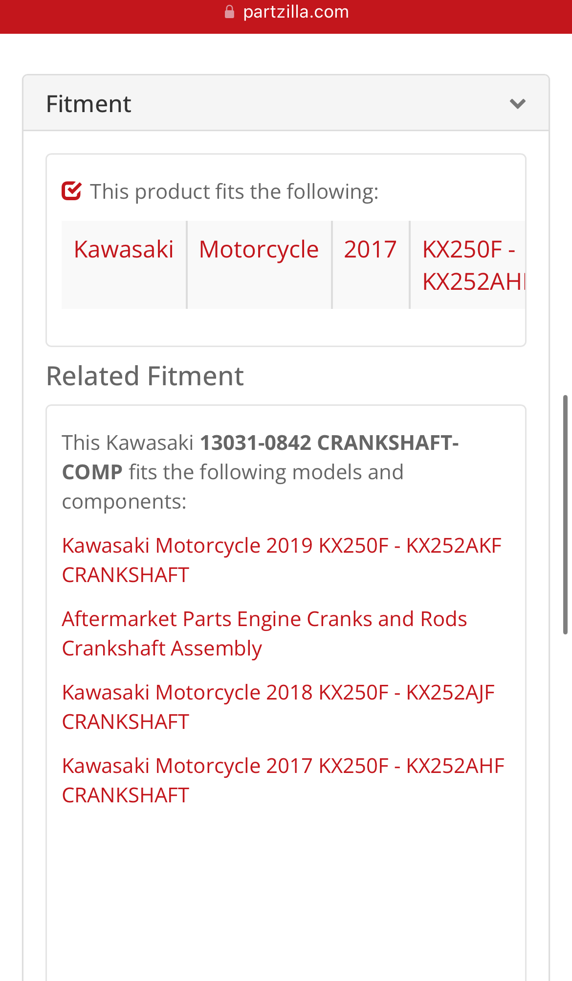 2017 kx250f bottom end rebuild kits?? Tech Help/Race Shop Motocross