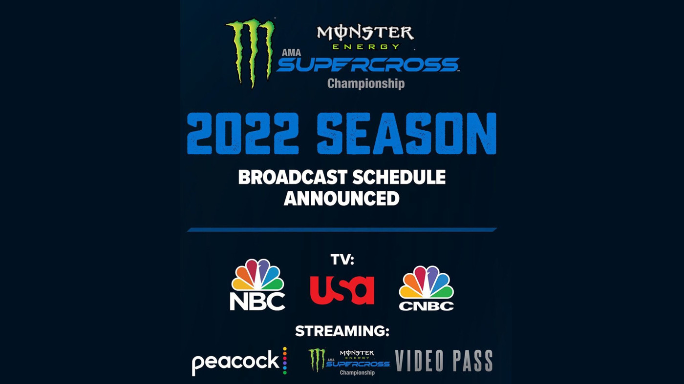 2022 Monster Energy Supercross Series Broadcast Schedule - Motocross News Story