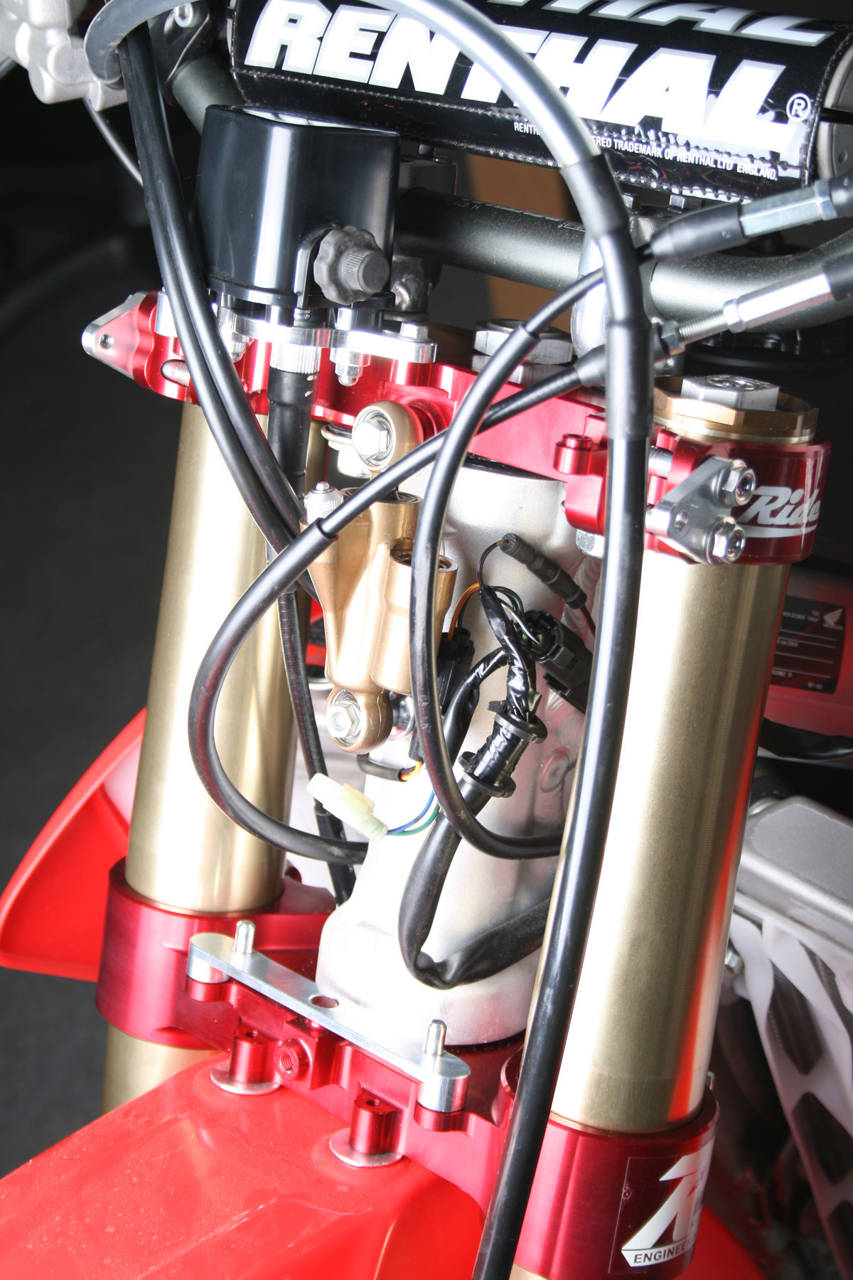 New From Ride Engineering CRF250/450X Triple Clamps w/ Headlight Mounting Motocross Press