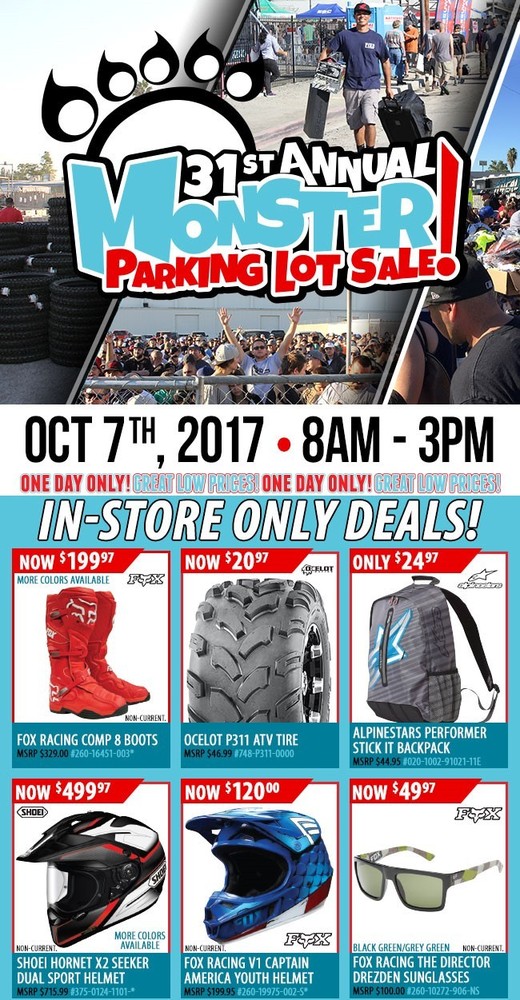 Chaparral Motorsports Announces 31st Annual Monster Parking Lot Sale