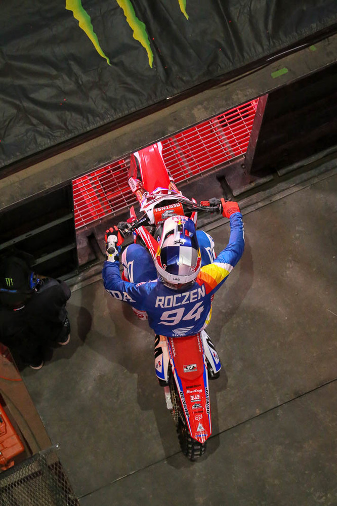 Ken Roczen heads out for opening ceremonies. Being at A2 the previous week for the anniversary of his big crash obviously had him a little spun mentally, but he was back in full form this weekend.