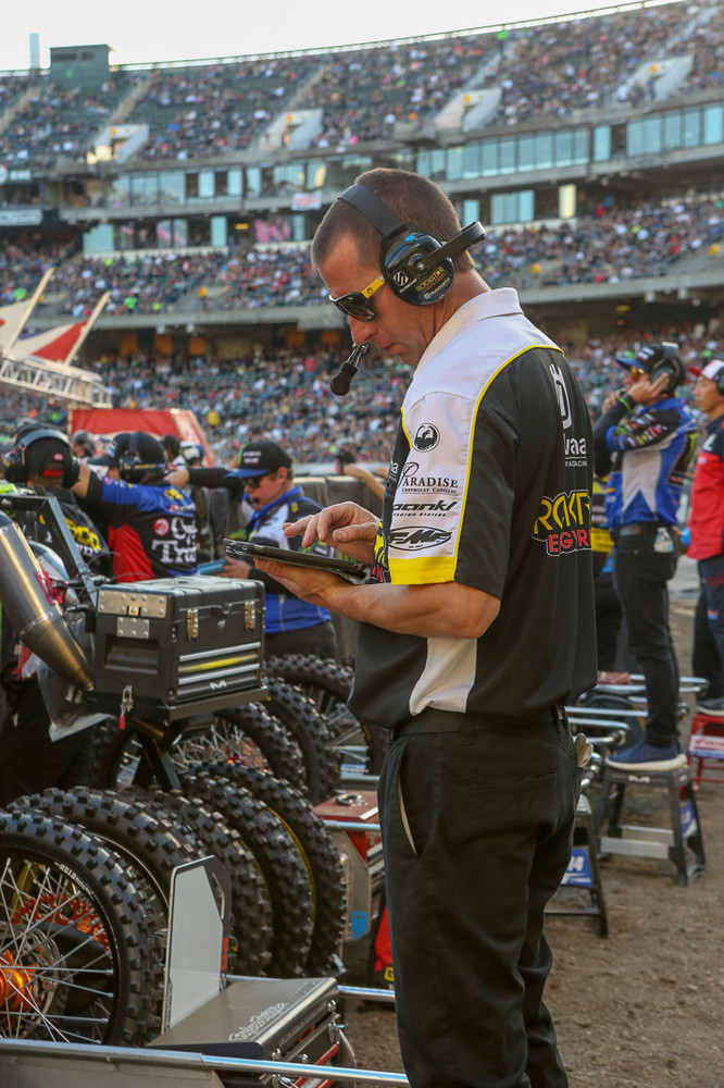 We're starting to see more tablets being used to track data and results among the team personnel.