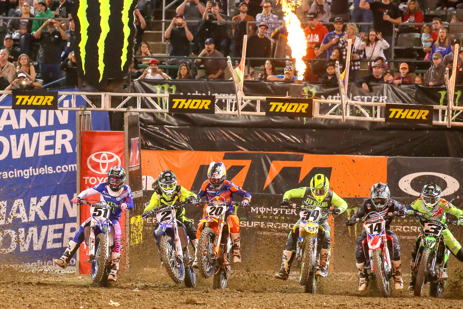 When the gate dropped we were focused on this portion of the gate, and watched Cooper Webb ping-pong between Justin Barcia and Broc Tickle.