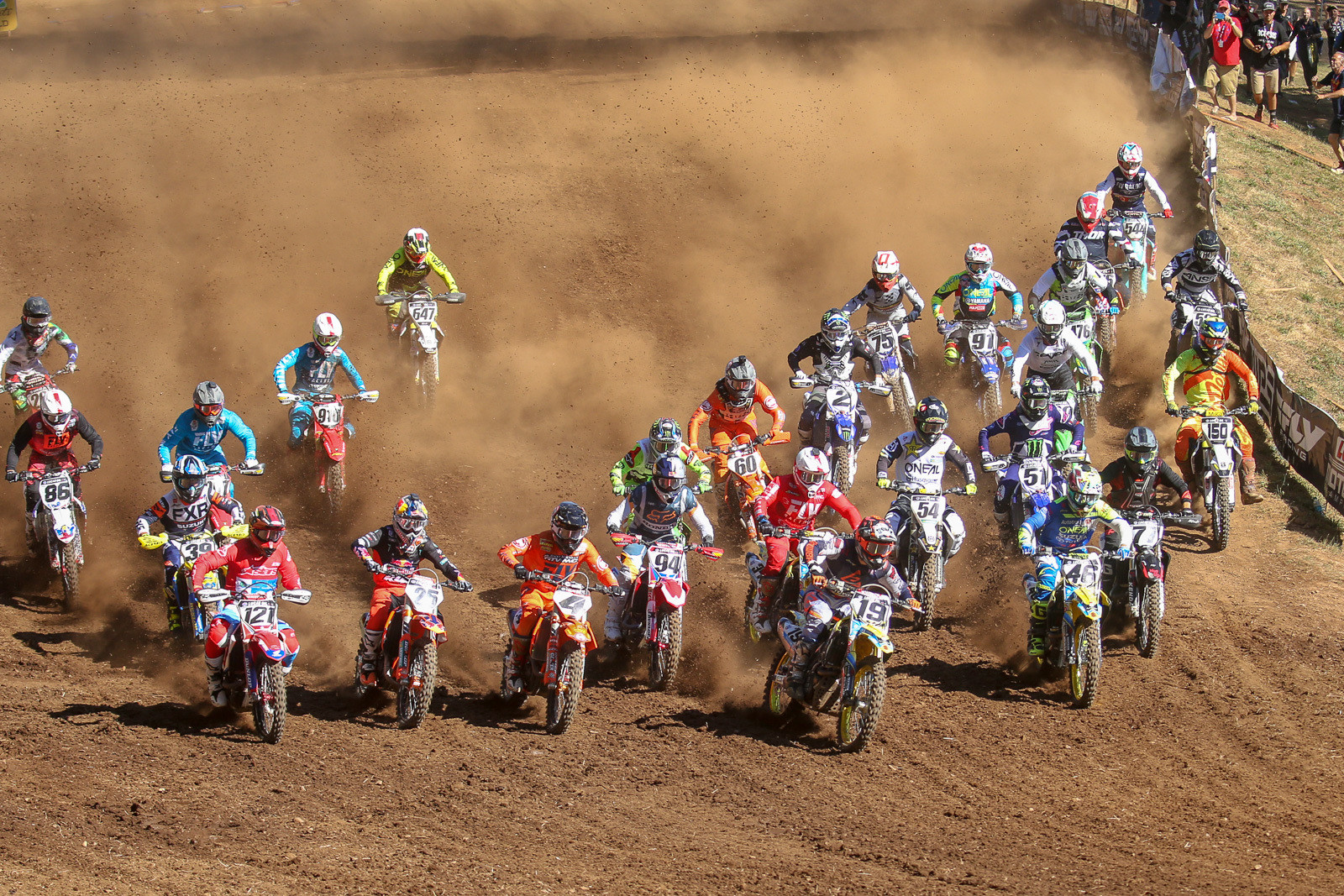 Another start, another holeshot for Justin Bogle. He's had an amazing string of holeshots since his return. Now if he can find that bit of endurance and missing speed...