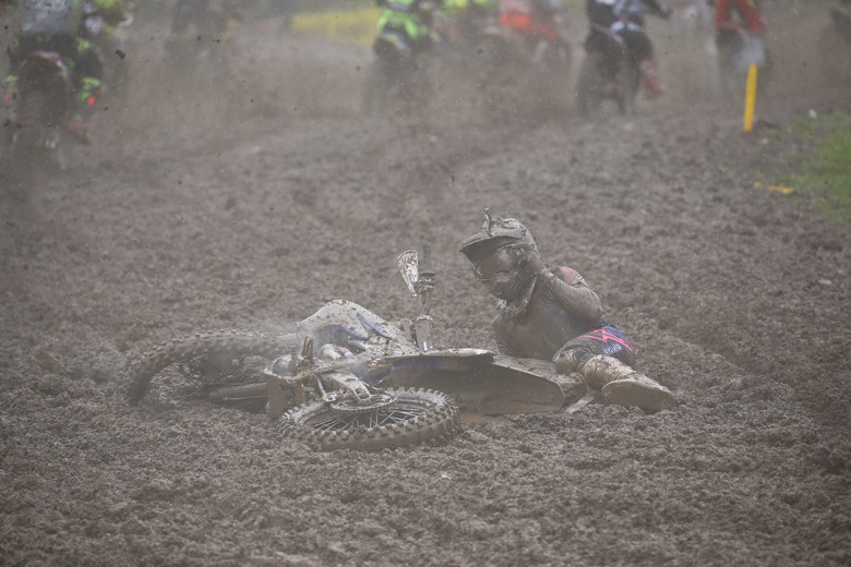 This was not where Justin Barcia wanted to be 10 seconds into the first 450 moto.