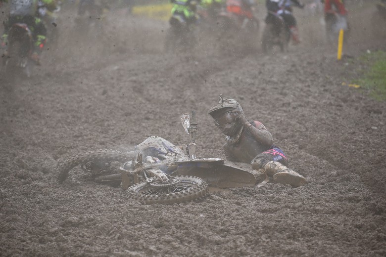 This was not where Justin Barcia wanted to be 10 seconds into the first 450 moto.