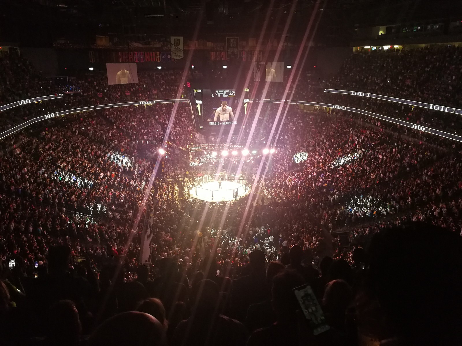 Nosebleed seats, but it really didn't matter. The atmosphere was amazing.