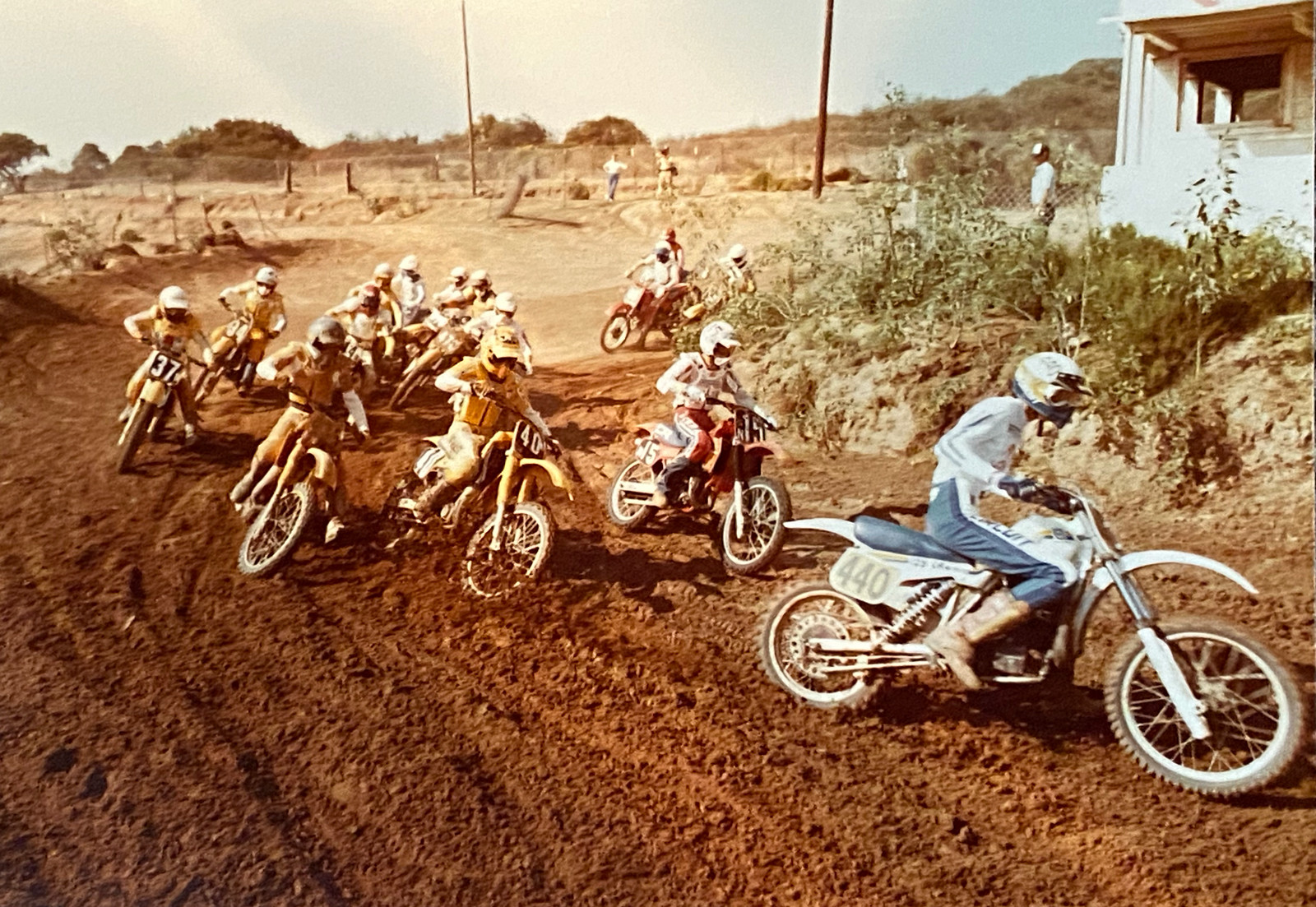 Bones grabbing the holeshot on one of his later bikes. This is the one that he mentions in the podcast that had been heavily modified