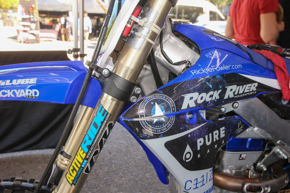 Kyle Chisholm went a different route for his bike and gear, giving a nod to the Air Force's Space Force.