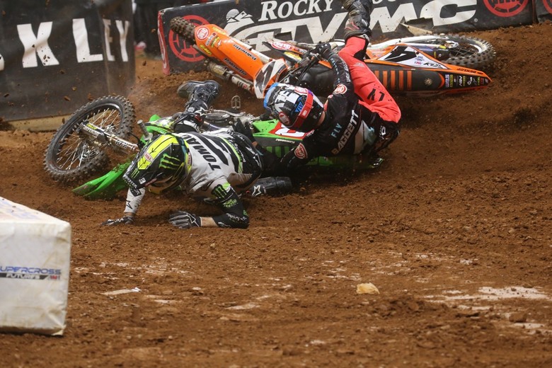 Not where Eli Tomac hoped to find himself during the Main Event.