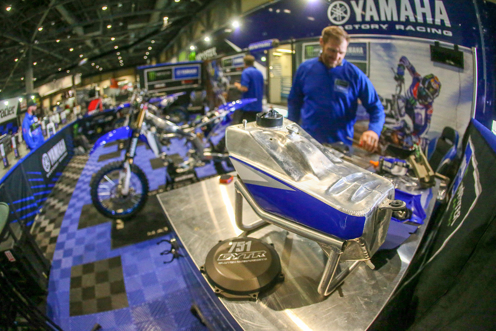 How about that Monster Energy/Yamaha Factory Racing aluminum tank? Josh Hill was filling in Yamaha for this one.