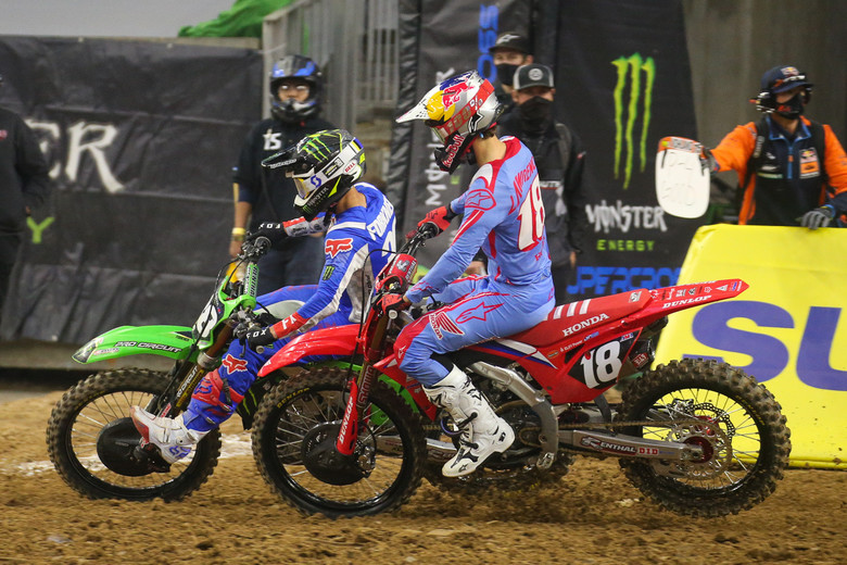 Austin Forkner made the move on Jett Lawrence early.