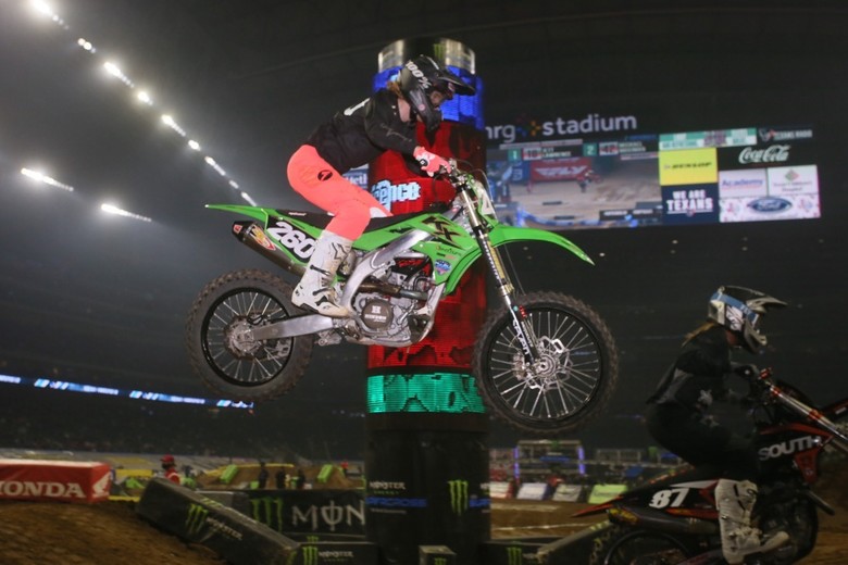 Dylan Woodcock was in a transfer position until he crashed out in the whoop section.