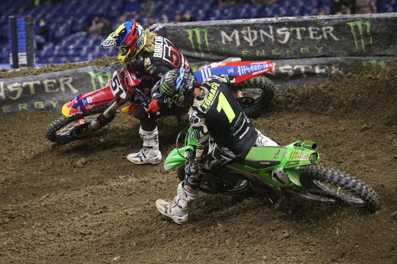 Eli Tomac tried several times, but he could not get around Justin Barcia.