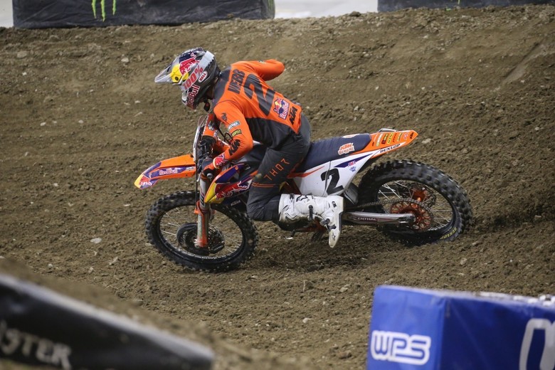 Cooper Webb got close to Ken Roczen towards the end of the race, but he had to settle for second place.