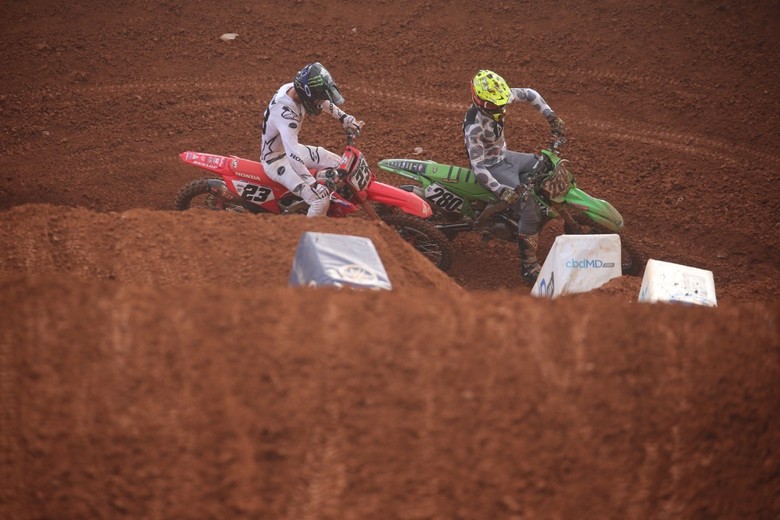 The moment many people will be talking about until Tuesday. Cade Clason held up Chase Sexton just enough while he was getting lapped to affect the race.