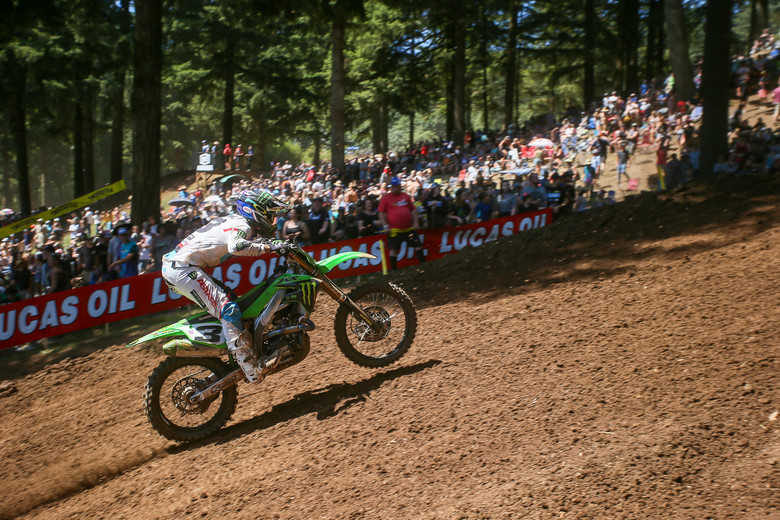 Eli Tomac on his way to a 2-2 finish.