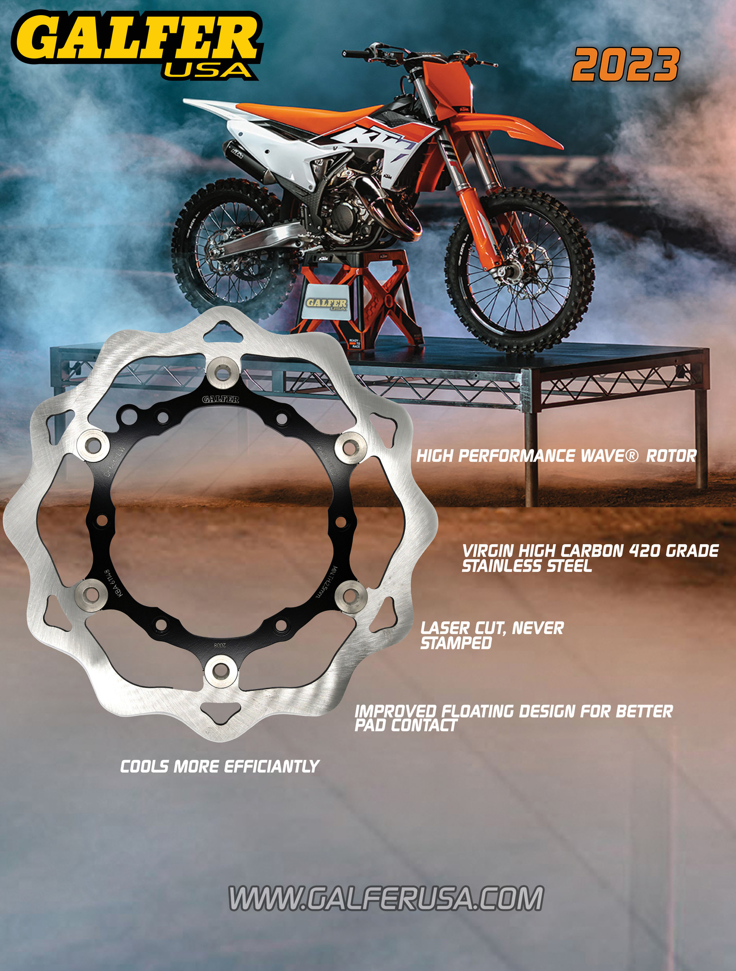 New Product Release Galfer KTM Floating Wave Front Rotor Motocross