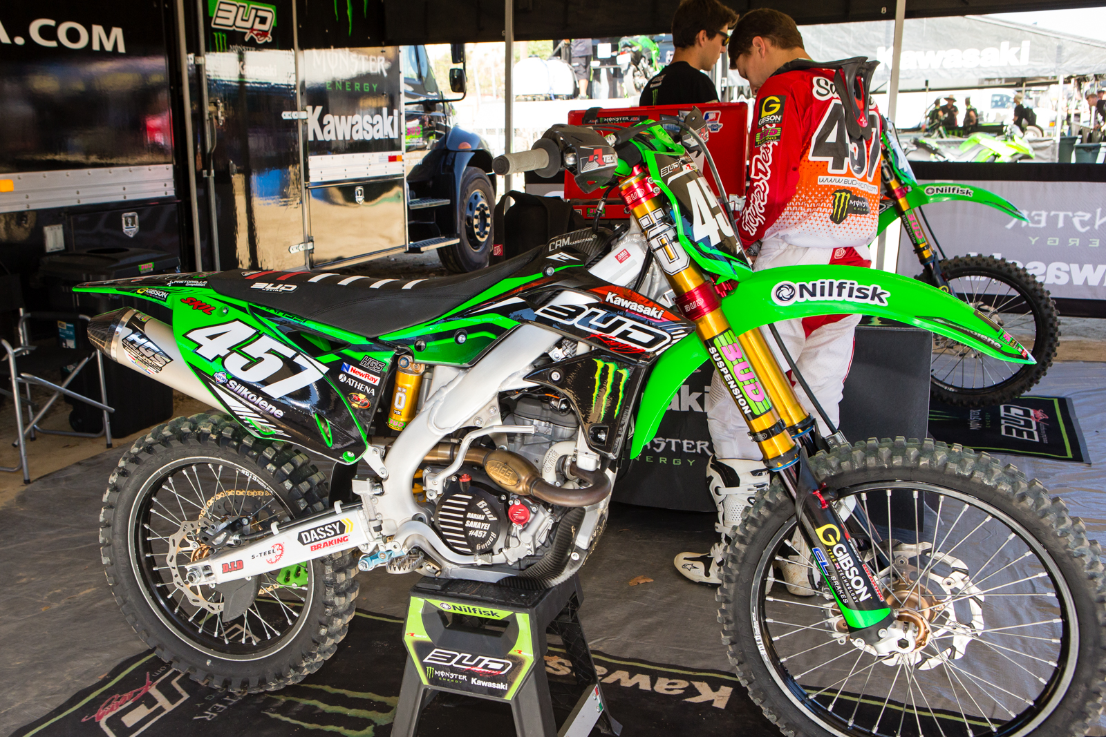 Darian Sanayei's BUD Racing Kawasaki Monster Energy Team Vital MX Pit