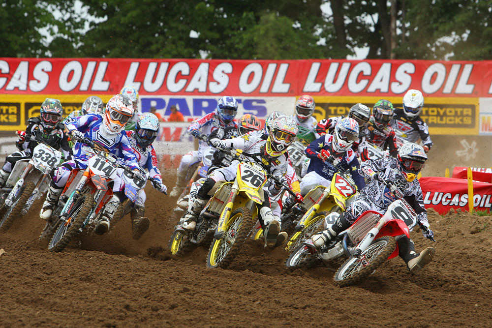 450 Moto 2 Start Lucas Oil AMA Pro Motocross Championship Red Bud