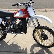 1983 250 CR painted to become an "82 factory works bike tribute".