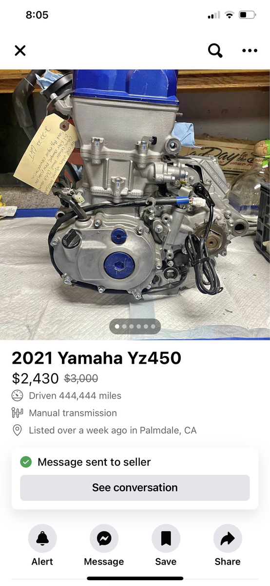 WANTED 2022 yz450f complete engine. For Sale/Bazaar Motocross